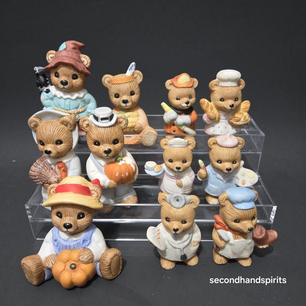 Vintage 1980-1990's Homco Career/Fall Bears Home Interior Figurines